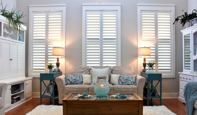 New Brunswick modern house with plantation shutters 